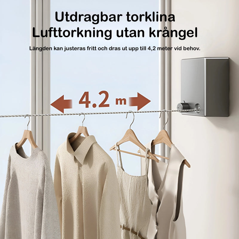 Väggmonterad torkställning för regniga dagar